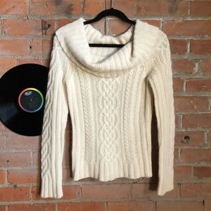 Abercrombie and Fitch Cowl Neck Off-White Sweater